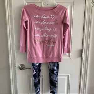 Justice top and leggings size 10/12